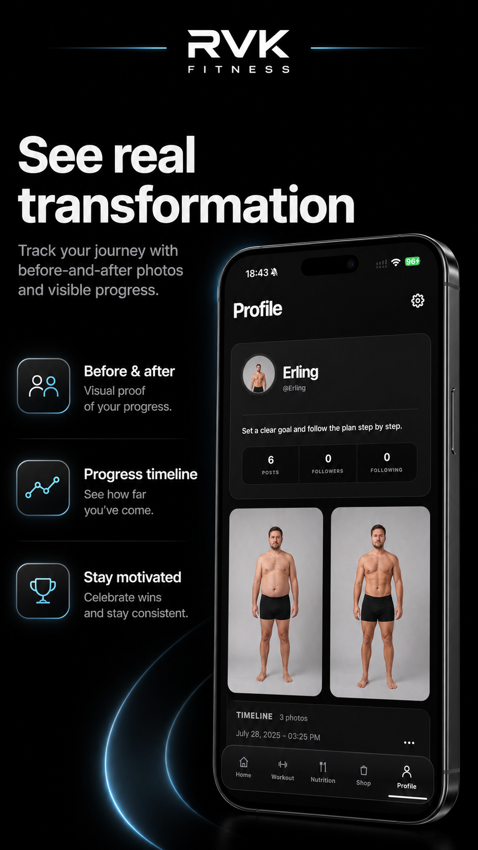 RVK Fitness progress photo experience